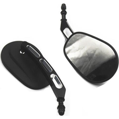 Black Edge Cut Rearview Side Mirrors Motorcycle For Harley Dyna Electra Glide FLTR Softail Sportster 1200 883 FLHTK Street Glide