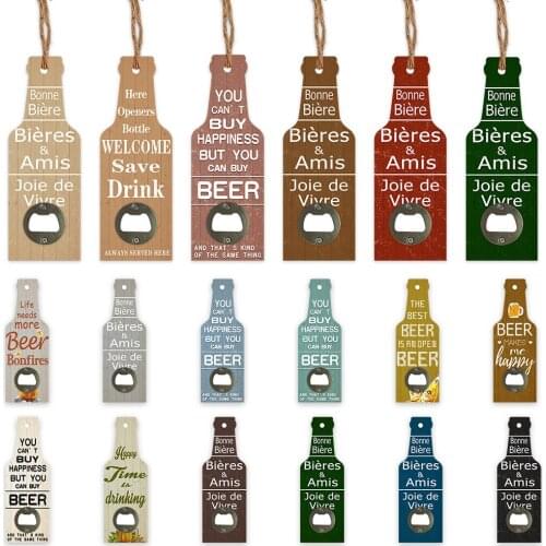 Wooden Hanging Signs Beer Bottle Corkscrew Wood Decoration Plaque Home/Bar/Coffee Wall Decor Plate