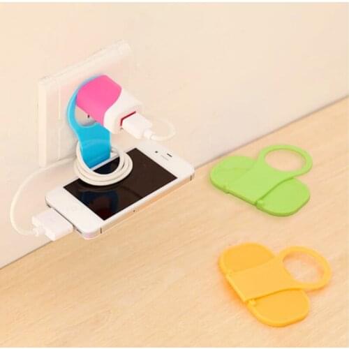 Hot Sale 1PCS Folding Universal Phone Charging Holders Portable Mobile Phone Charger Wall Hanger Mount Adapter Cable Tidy