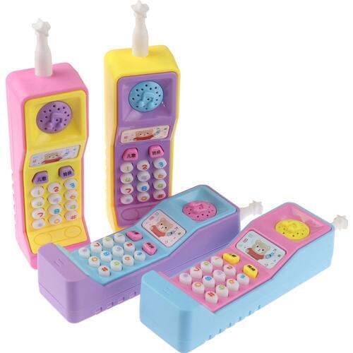 1PCs Kids Telephone Machine Cell Phone Toy Learning Machine Point Reading Machine Plastic Electric Study Electronic Vocal Toys