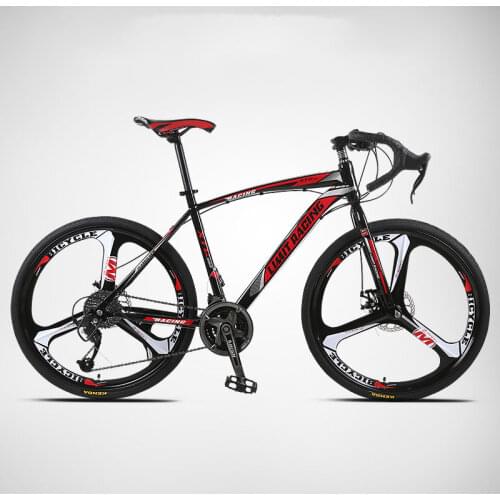 Road Bike 26 Inch 27 Speed Bender Fixed Gear Bicycle Male and Female Students Broken Wind Road Racing Solid Live Bicycle