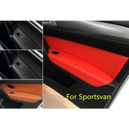 Microfibre Leather Doors Panel Center Armrest Protective Decorated Cover For Volkswagen VW Golf Sportsvan RHD Valid CAB073