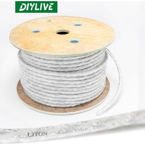 DIYLIVE 20m Leadon/Liton 2-core silver-plated encrypted dual shielded audio signal cable with length of 20 m 3.5RPM dual RCA 1/2