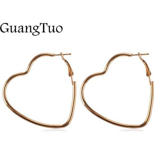 EK2095 New Fashion Hollow Peach Heart Earring Metal Plating Ornaments Simple Dangle Earrings For Women Copper Brincos Jewelry