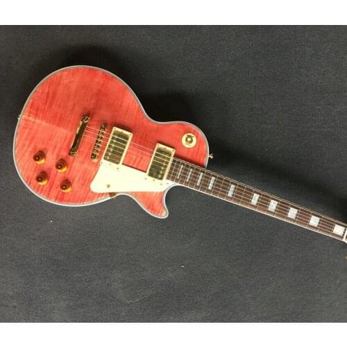 Custom Electric Guitar pink Color Golden Hardware guitar mahogany wood body and neck High Quality Free Shipping