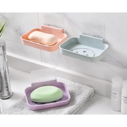 Creative Suction Cup Drain Soap Box Plastic Holder Soap Dish Case Storage Rack Strong Sucker Bathroom Accessories