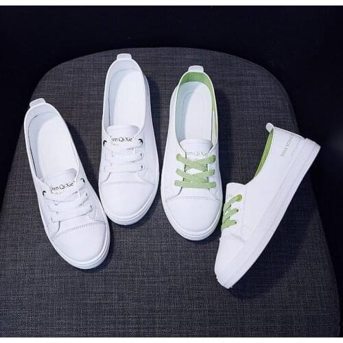 Akexiya Fashion Shoes Womens Vulcanize Shoes Spring New Casual Classic Solid Color PU Leather Shoes Women White Shoes Sneakers