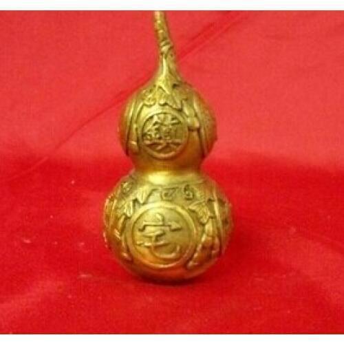 Copper Brass CHINESE crafts decor ation Asian Small copper gourd the eight diagrams gourd apotropaic