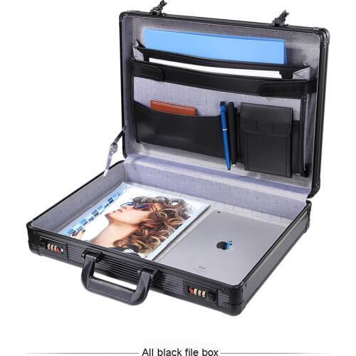 Portable password box with lock multifunctional notebook computer aluminum tool case household certificate file storage box