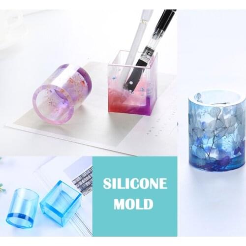 Crystal Epoxy DIY Handmade Pen Holder Silicone Mould Clear Flower Pot Moulds SDF-SHIP