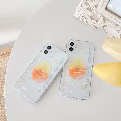 Luxury Moon Shockproof Transparent Silicone Case for iPhone 12 11 Pro Max Mini 7 8 Plus XR XS SE 2020 Soft TPU Back Cover Funda