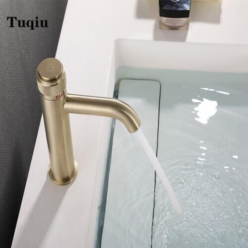 Sink faucet bathroom hot and cold Brush Gold single lever hot and cold basin water mixer bathroom sink faucet brass tap black