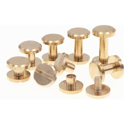 XUNZHE 20pcs Luggage Leather Metal Copper Craft Solid Screw Nail Rivet DIY 4-12mm Double Flat Head Belt/Strap/Photo Album Rivets