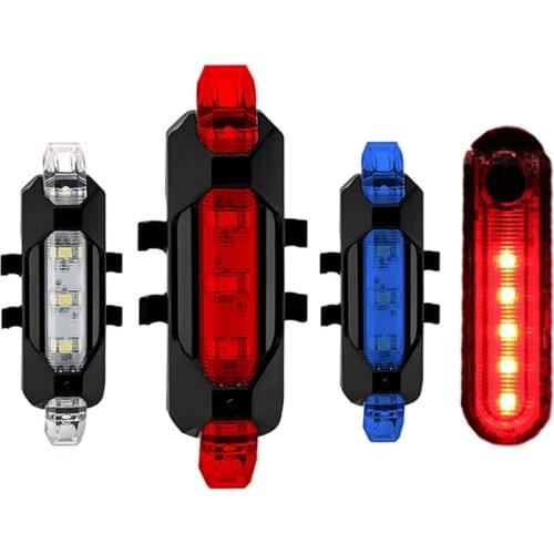 USB Rechargeable Bike Taillight MTB Bicycle Back Rear Light Portable Cycling Safety Warning Light Rainproof Bike Lamp Flashlight
