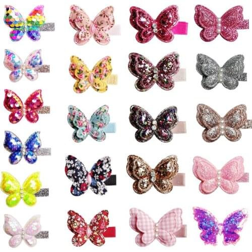1PCS Cute Sequins Butterfly Girls Accessories Glitter Hair Clips заколки Bargains Baby Kids Pince Cheveux Украшения для волос