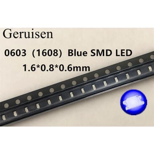300pcs/lot Small BLUE lamp beads 0603 SMD LED 0603 BLUE Light-emitting diodes 460-470nmFree Shipping