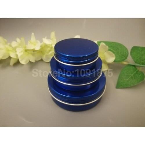 50pcs/lot 30g blue color aluminum tins, 1 oz metal tin, 30ml aluminum jars for cosmetics, candle, cream, mask, bath salt