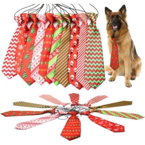 50pc/lot Christmas holiday Large Dog Neckties For Big Pet Dogs Ties Supplies Neckties Dog Grooming Supplies Y0206