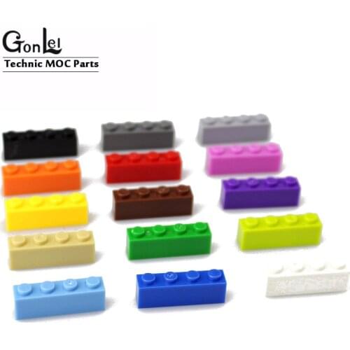 63Pcs/lot MOC Parts 3010 Brick 1x4 Thick Parts Building Blocks Bricks DIY enlighten Toys Compatible with MOC Rebrickable Set
