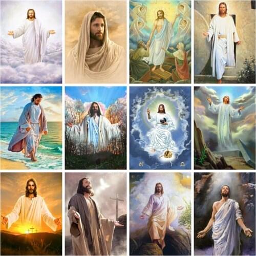 HUACAN 5d Diy Diamond Painting Jesus Home Decoration Diamond Embroidery Mosaic Christian Portrait Wall Sticker Diamond Art
