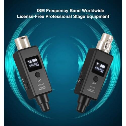 Microphone Wireless Transmitter Receiver System Connection Built-in Rechargeable Battery Dynamic Microphone Transmitter Receiver