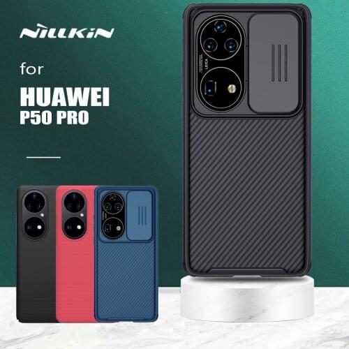 Nillkin for Huawei P50 Pro Case Camshield Slide Camera Protection Ultra-Thin Back Cover Frosted Shield for Huawei P50 Pro Case