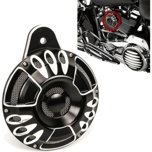 Motorcycle CNC Black Horn Speaker Cover Horns Assembly for Harley Touring FLT Big Twin Cam 1991-2017 Sportster XL 2007-2018