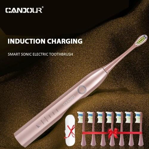 CANDOUR CD-5168 electric toothbrush safety sonic toothbrush induction charging adult ipx8 waterproof With 16 Brush Heads