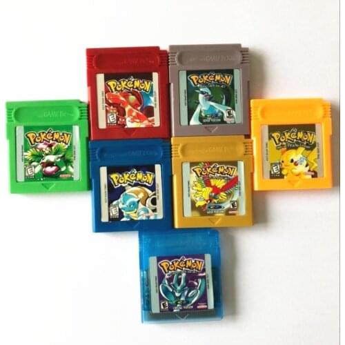 Article pokemon red, blue, green, gold and silver crystal yellow electronic game card