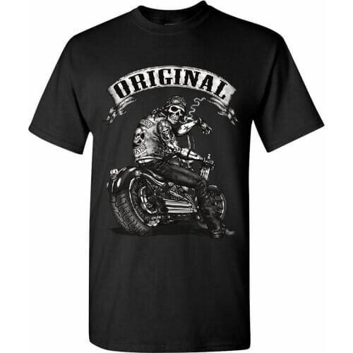 Original Biker Skull T-Shirt Ride Or Die Route 66 Motorcycle Mc New T Shirt Men Summer Casual Design T Shirt