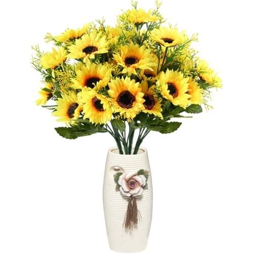 2 Branches Artificial Flowers For Table Window Decor Fake Sun Flowers Faux Flowers Artificial Plants