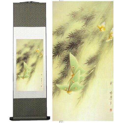 Flowers Painting Home Office Decoration Chinese scroll painting birds painting butterfly and flower painting