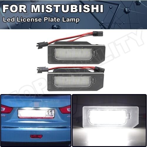 2Pcs White LED License Number Plate Light Lamp For Mistubishi ASX Outlander Sport 2011 2012 2013 2014 2015 2016 2017 2018 2019