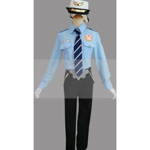Customize Overwatch Hana Song D.Va Skin Police Officer Cosplay Costume Outfit