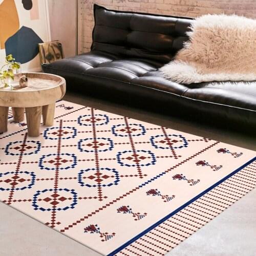 Moroccan Streak Carpet Nordic Luxury Living/Study Room Bedroom Mat 50x80cm Splicing Design Machine Washable Rug