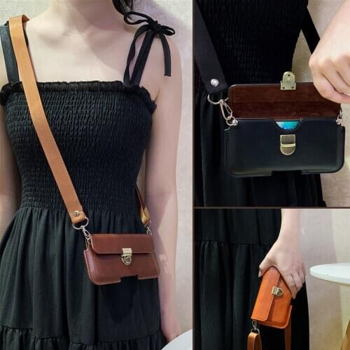 Leather Wallet Case Clip Phone Bag For iPhone 12 Mini 11 Pro Max XS XR 7 8 Plus Crossbody Bags Cases Shoulder Strap For Samsung