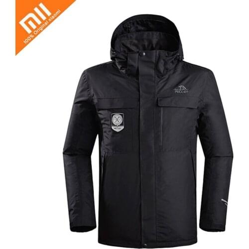 Xiaomi PELLIOT Winter Warm Jacket Men Casual Thick Waterproof Parkas Men Autumn New Outwear Windproof Hat Hooded Parkas Jacket