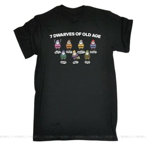 Mens 7 Dwarves Of Old Age Funny Joke Adult Humour T-Shirt Birthday Oversized Tee Tshirt