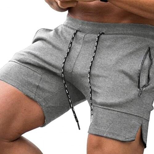 Mens summer shorts zipper pocket drawstring closure mens mid-waist sports shorts suitable for jogging beach school shorts
