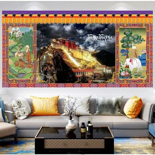 Wall Carpet Tapestry Dorm Bedspreads Wall Cloth Background Tibet Wall Murals Wall Hanging