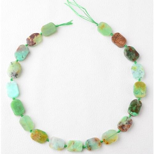 13x18mm Natural Smooth chrysoprase squarer stone Loose beads DIY necklace bracelet jewelry making 15 "free delivery