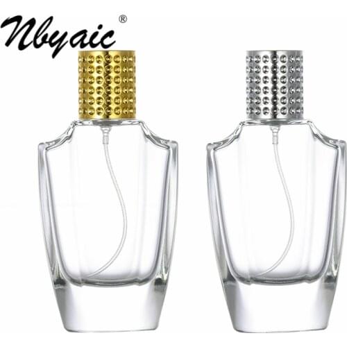 Nbyaic Perfume sub-bottling 50ml exquisite portable bottle irregular glass empty bottle push type spray spray bottle 1pcs