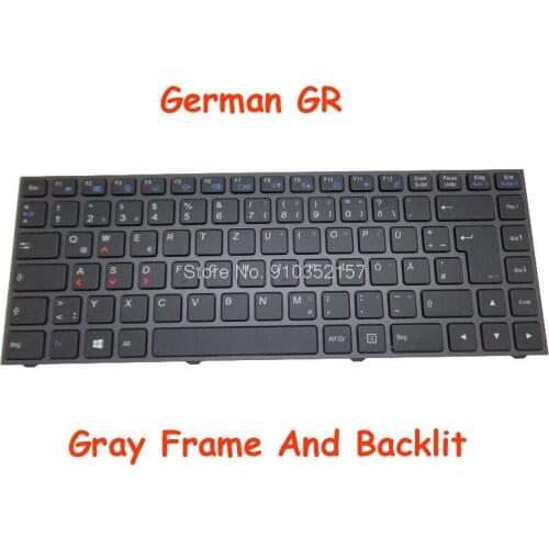 German GR Backlit Keyboard For CLEVO P640 MP-13C26D0J4307 6-80-N2300-071-1 MP-13C26D0J4303 6-80-P6400-070-1 N230WU N232WU N150CU