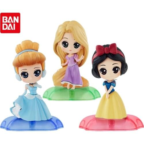 Bandai Genuine Gacha Twinkle Statue 2 Disney Princess Tangled Snow White Cinderella Anime Action Figures Toys Gifts For Children