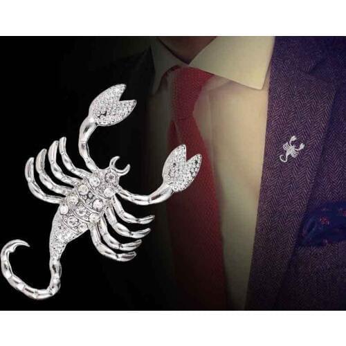 Rhinestone Scorpion Brooch Costume Party Halloween Punk Animal Lapel Pin