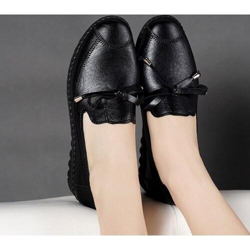 Womens Flats Casual Butterfly-knot Fashion Shoes Woman Female Boat Shoes Slip-on Loafers Shoes Newest