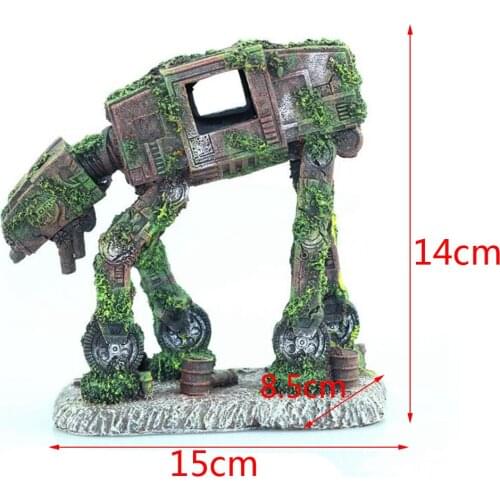 Fish Tank Decorations Resin Robot Figure Model Aquarium Ornament Aquatic Figurine Landscape Decor