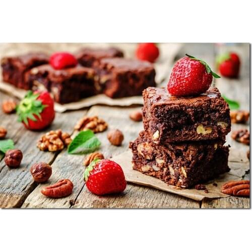 Pastries Desserts Nuts and Fruits Canvas Painting Wall Art Abstract Food Poster Print Wallpaper Living Room Kitchen Decoration