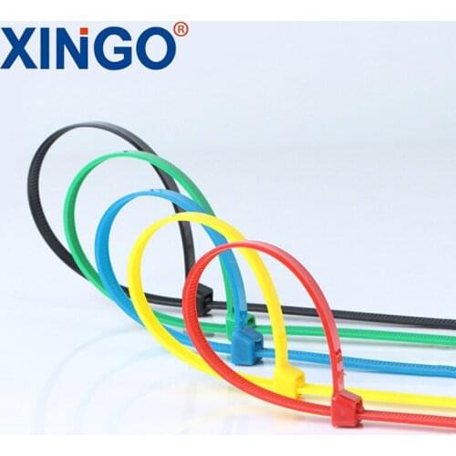 Xingo 5x120mm Self locking Nylon Cable Zip Ties Plastic Cable Zip Tie 50lbs UL Rohs Approved Loop Wrap Bundle Ties 100pcs