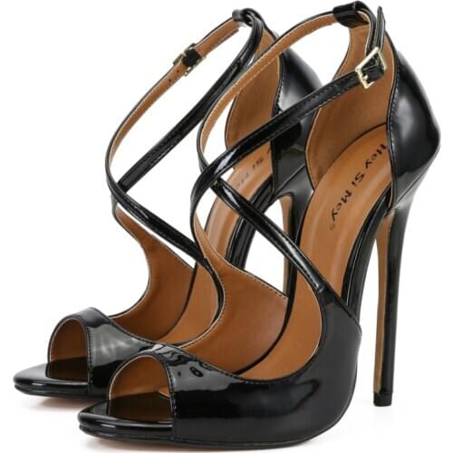 Hey Si Mey Fashion Womens Sandals Summer Shoes Black Red Sexy Extreme High Heels Sandals Womens Party Wedding Shoes Large Size